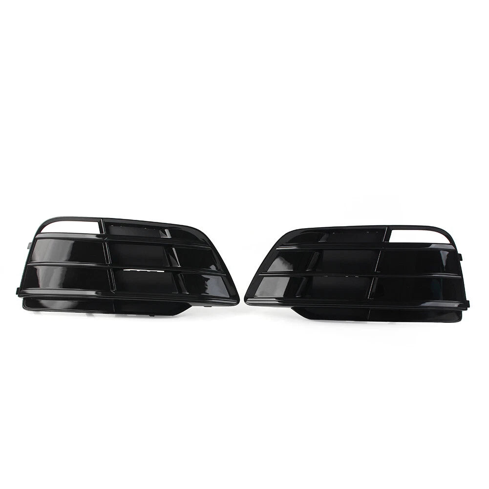 Black Front Bumper Fog Light Grille Covers for Audi Q5 SQ5 (2018-2022)