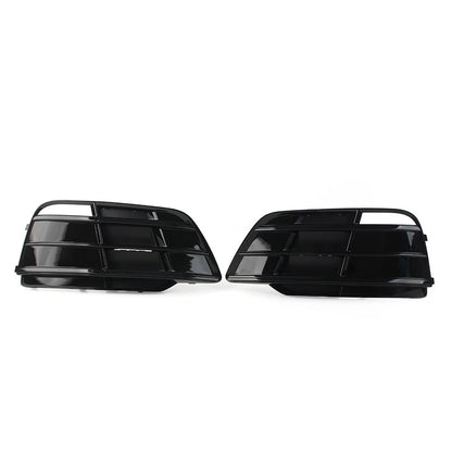 Black Front Bumper Fog Light Grille Covers for Audi Q5 SQ5 (2018-2022)