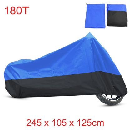 XL Rain Dust Motorcycle Cover 190T Blue & Black Outdoor Waterproof UV Protector
