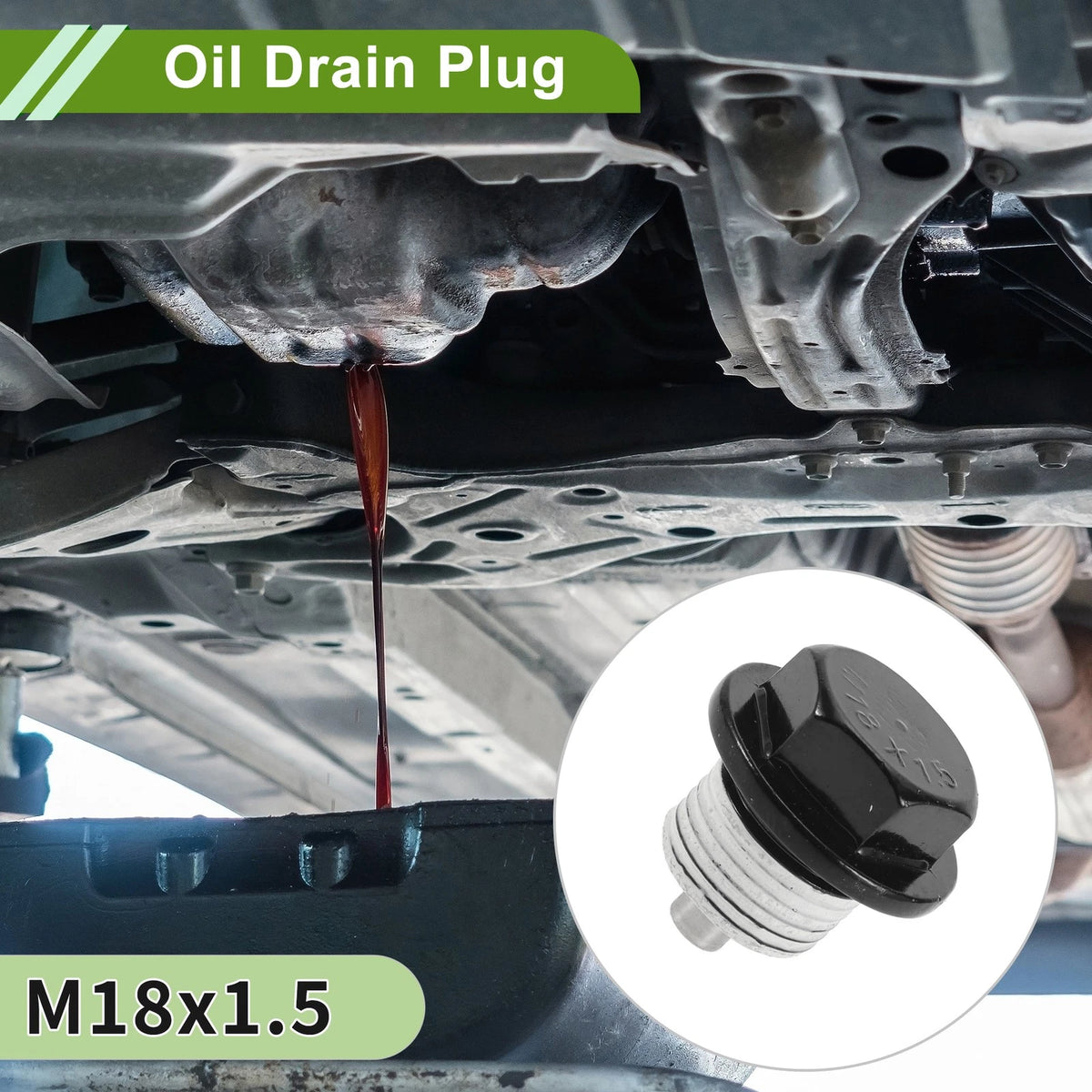 2 x M18x1.5 Copper Oil Drain Plug W/Gasket for Car Motorcycle