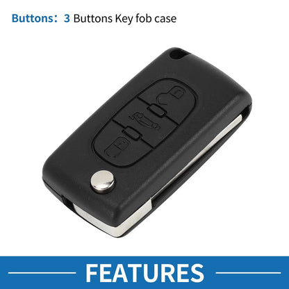 3 x Keyless Entry Remote Fob Shell Case for Peugeot 207 (2006-2014)