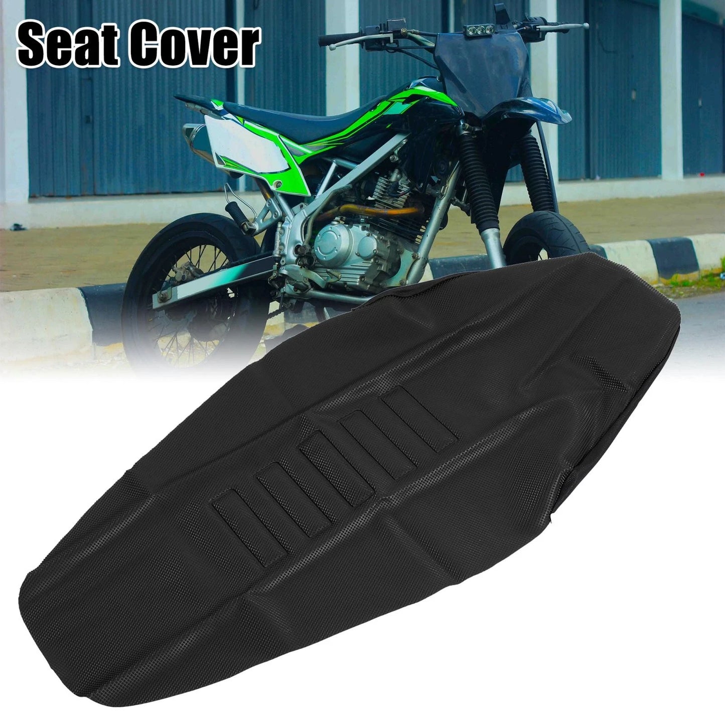 Motorcycle Dirt Bike Faux Leather Soft Seat Cover Anti Slip Seat Cushion Black