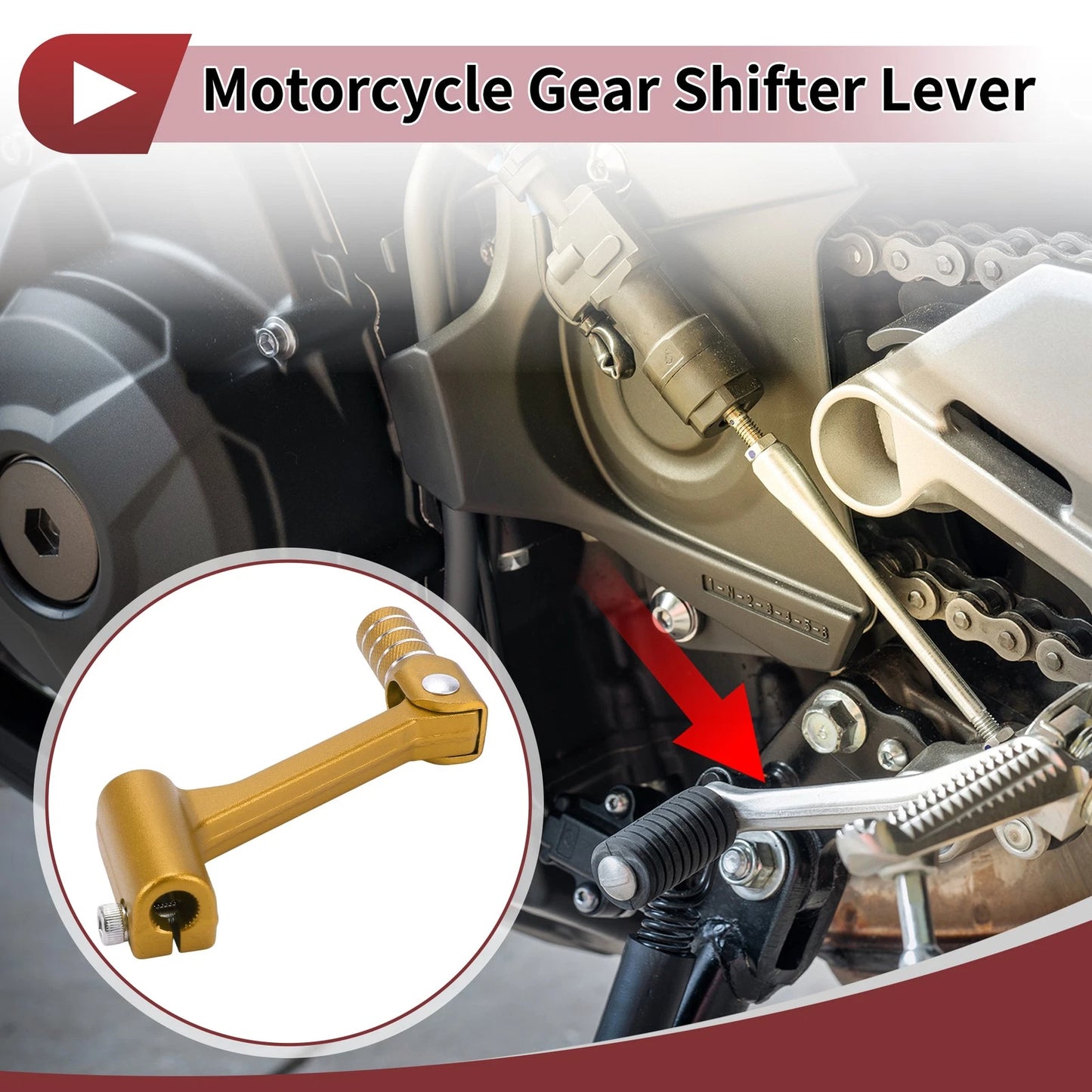Gear Shifter Lever Folding for Bosuer Cheetah Gold Tone