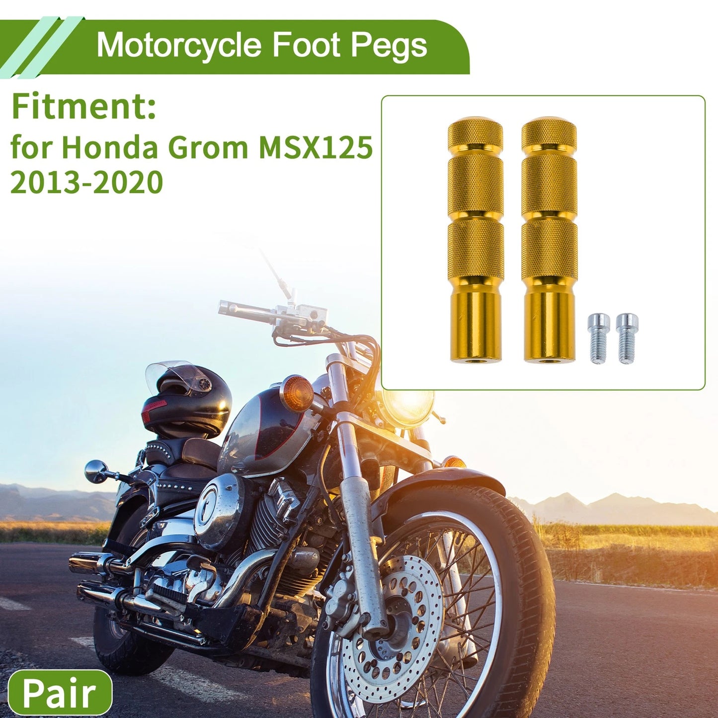 Foot Pegs Aluminum Alloy for Honda Grom MSX125 (2013–2020)
