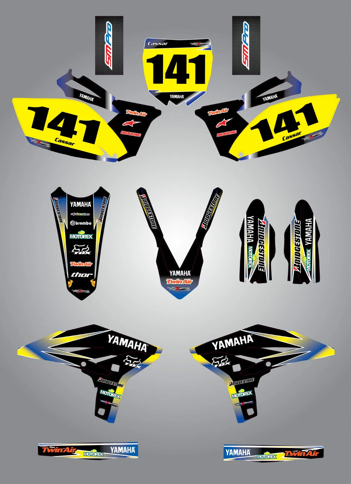 Custom Graphics Kit for Yamaha YZF 250 (2010-2013) - SUNRISE Style Decals