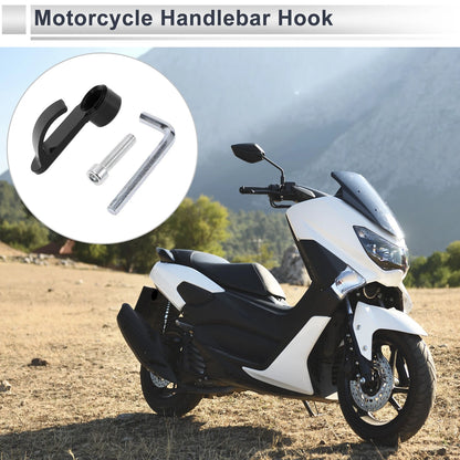 1 Set Handlebar Hook Load-Bearing Capacity Black for Universal Motorcycle