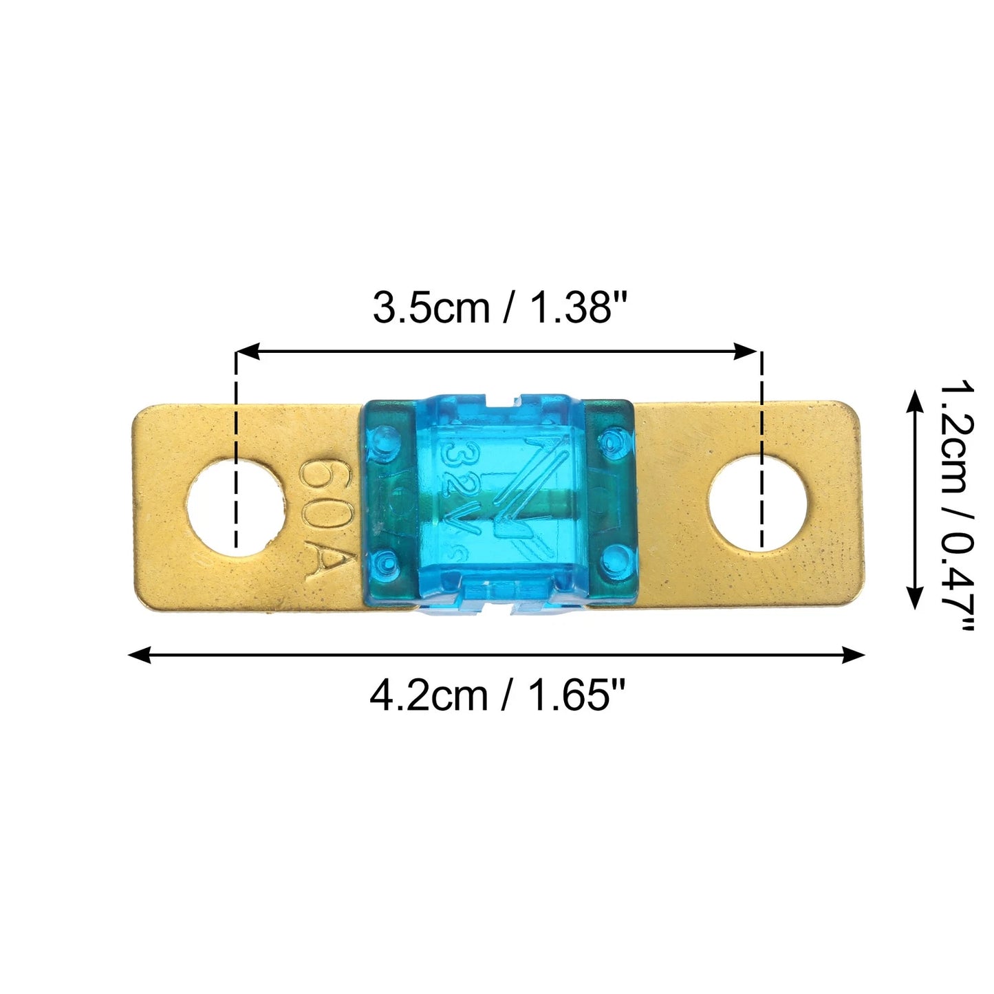 4 x 60A 32V Bolt-on AMI Fuse for Automotive Marine Audio Video System Blue