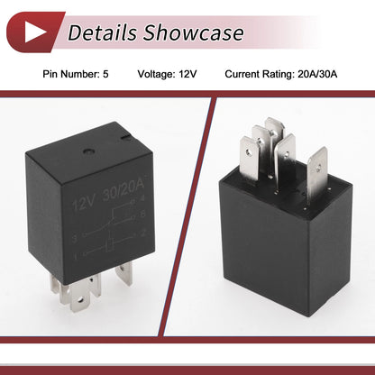5 Pins Multi-Purpose Relay for Volvo V70 (1998-2007) 12V 20A/30A Black
