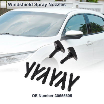 6 x Windshield Washer Nozzles & Hose Connectors for Volvo