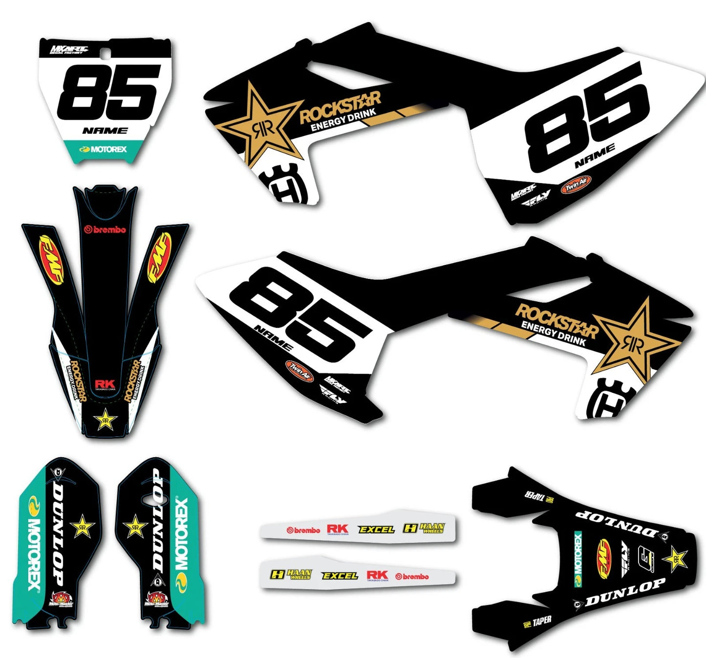 MX Graphic Kit for Husqvarna TC 85 Black Style Sticker (2018-2024)