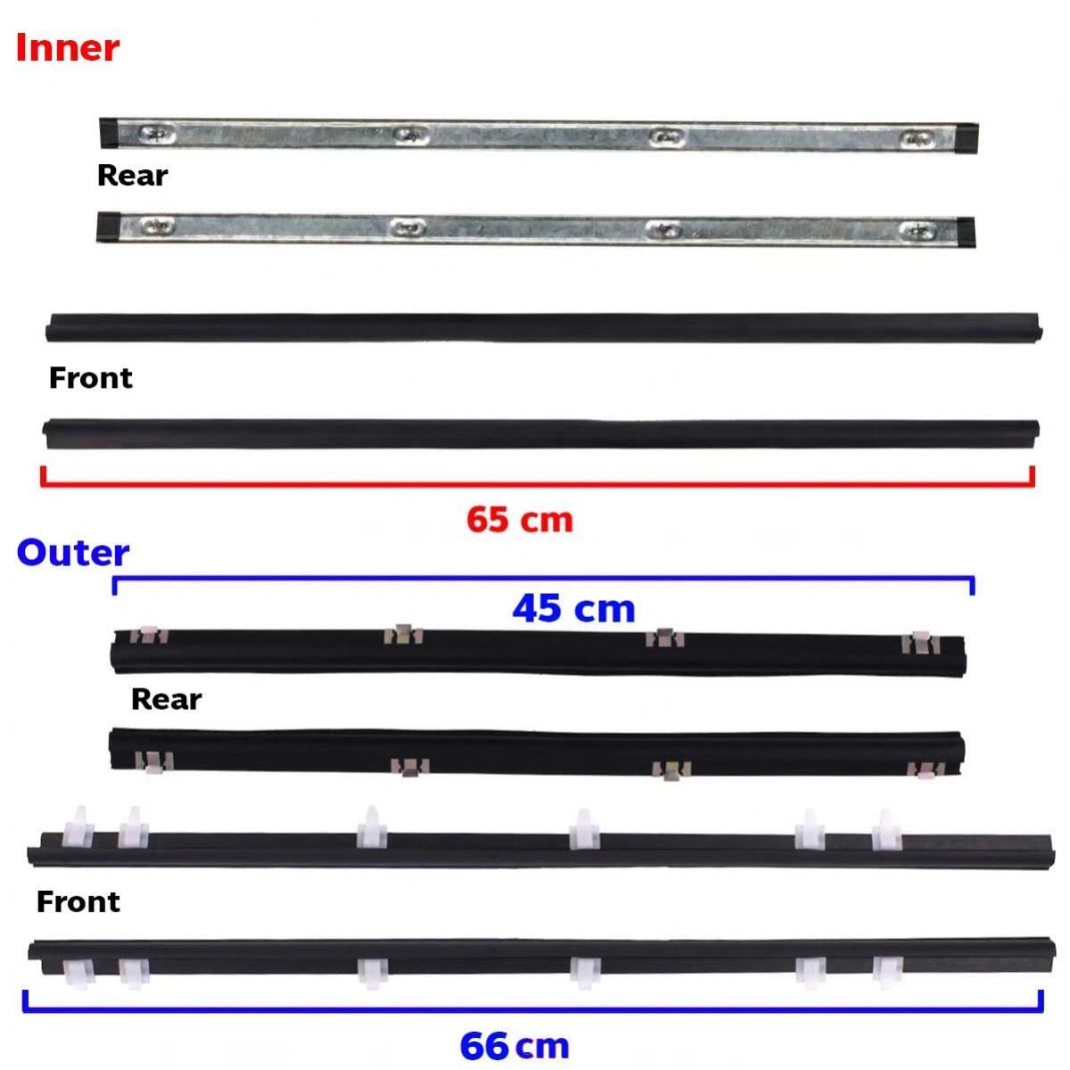Weatherstrip Door Belt Out-In Set 8 Fits Toyota Corolla KE70 4D Sedan 1979-82