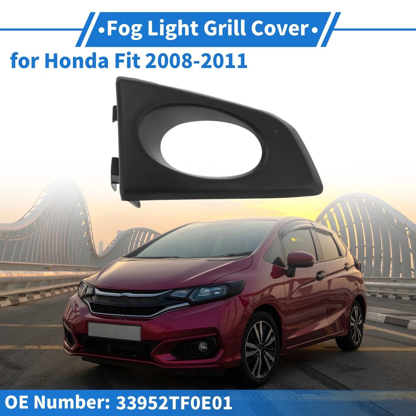 Front Left Fog Light Grill for Honda Fit (2008-2011)