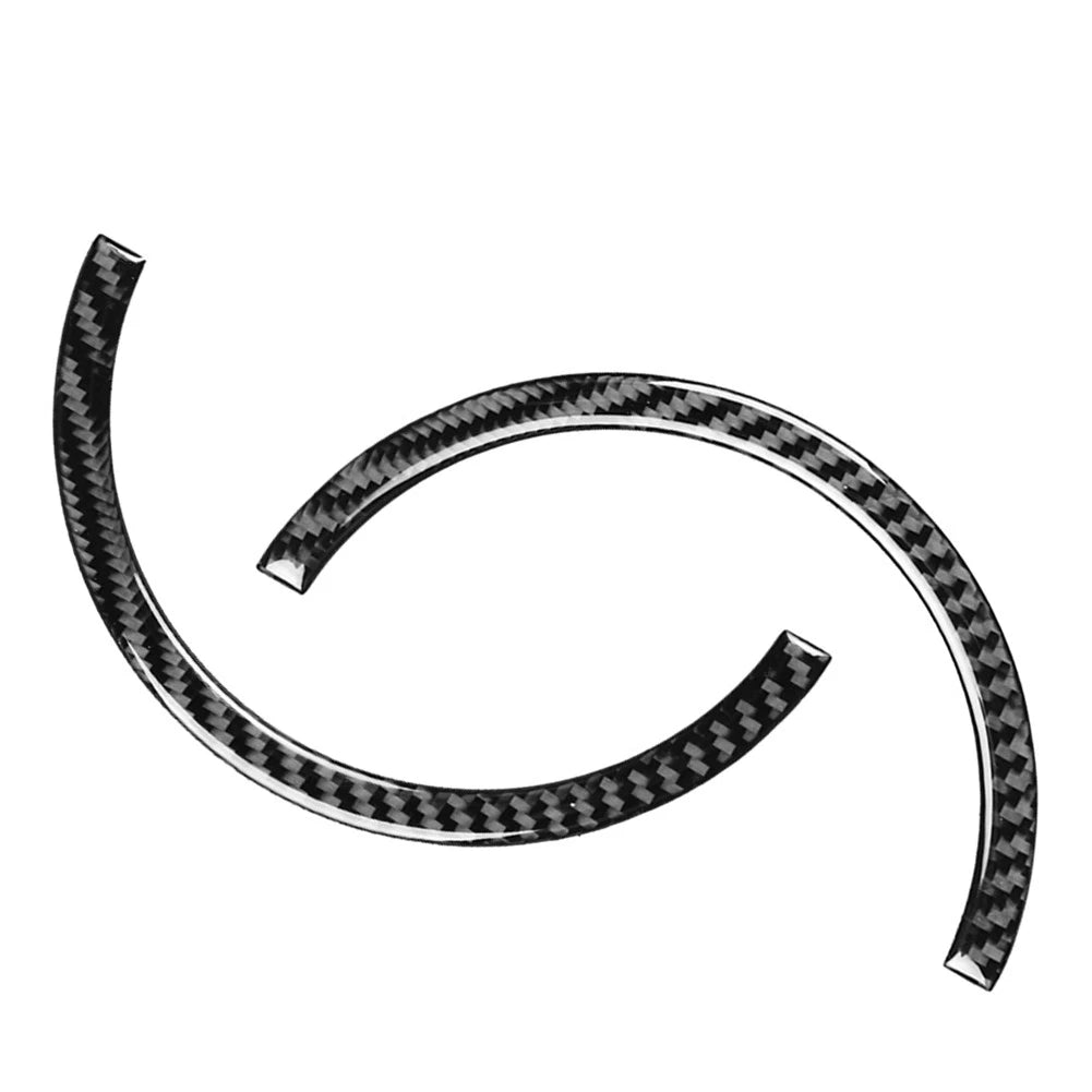 Black Carbon Fiber Interior Door Handle Trim Cover for Fiat 500 (2012-2015)