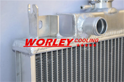 2 x NJ-2ROW Aluminum Radiator + Fan for Suzuki Swift GTI (1989-1994)
