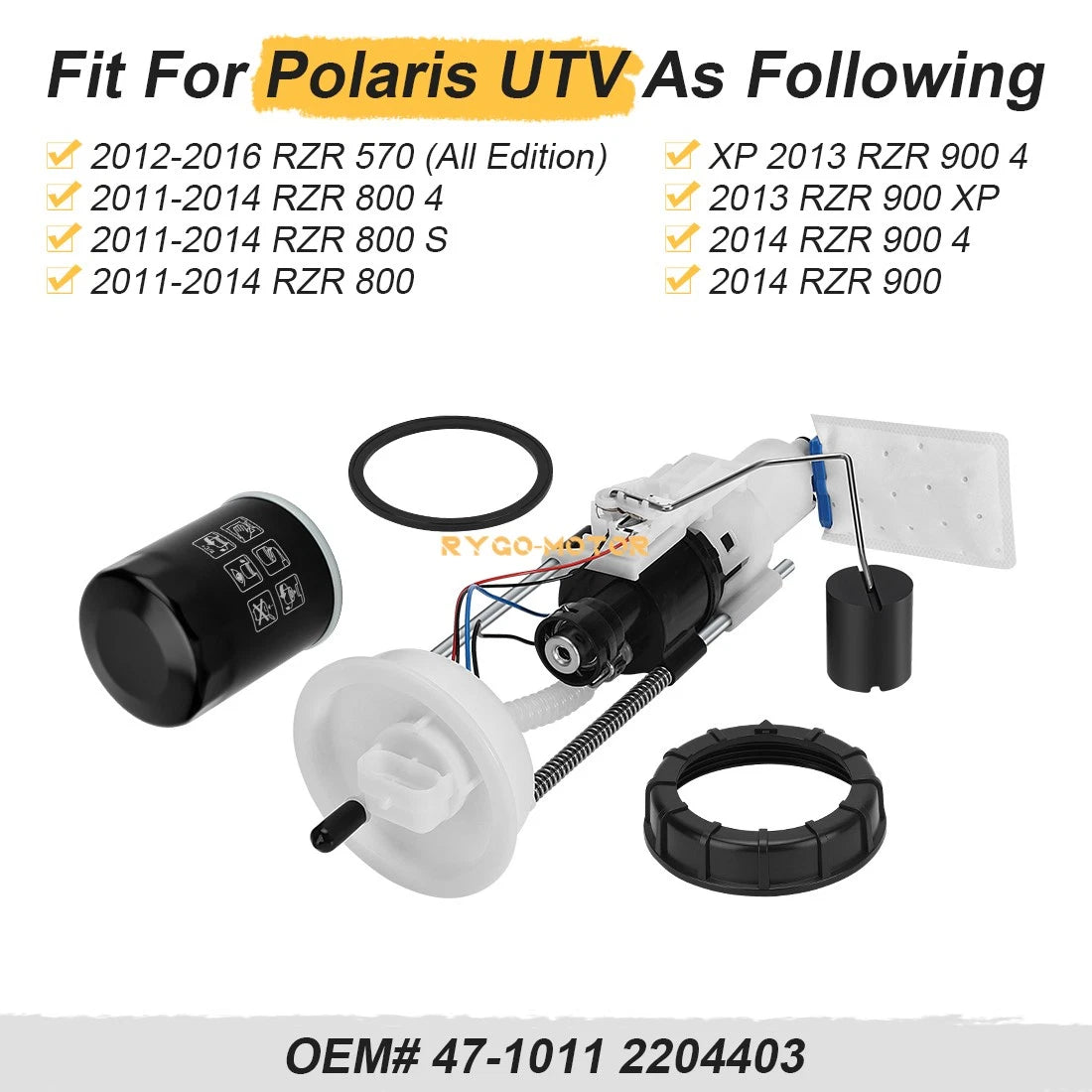 Fuel Pump Assembly & Oil Filter for Polaris RZR 570 800 900