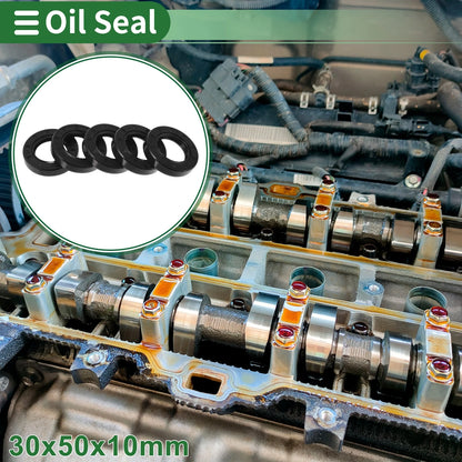Oil Seal / 30x50x10mm / Seal Ring Rotary Shaft Seal NBR Rubber Black 5 Pcs