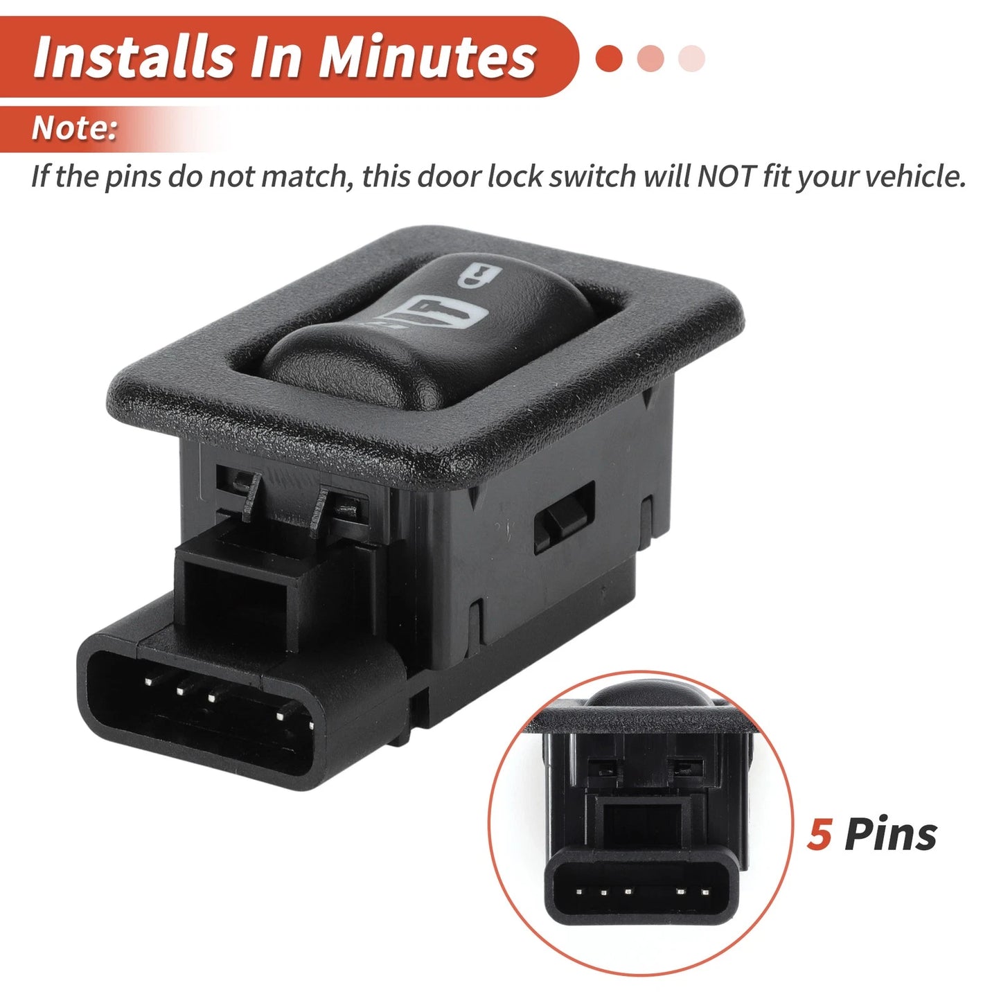 Door Lock Switch for Chevy Silverado 1500 & GMC Sierra Auto Parts
