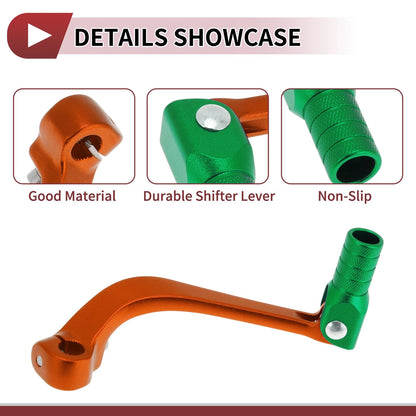 Folding Shifter Lever for Honda CRF110F (2013-2018) - Orange & Green
