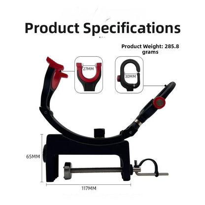 Boat Fishing Rod Holder Dual Adjustable Heads Foldable Carbon Fiber Support