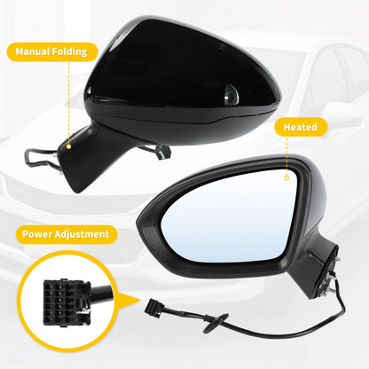 Left Side Door Mirror Gloss Black for Chevy Cruze (2016 - 2019)
