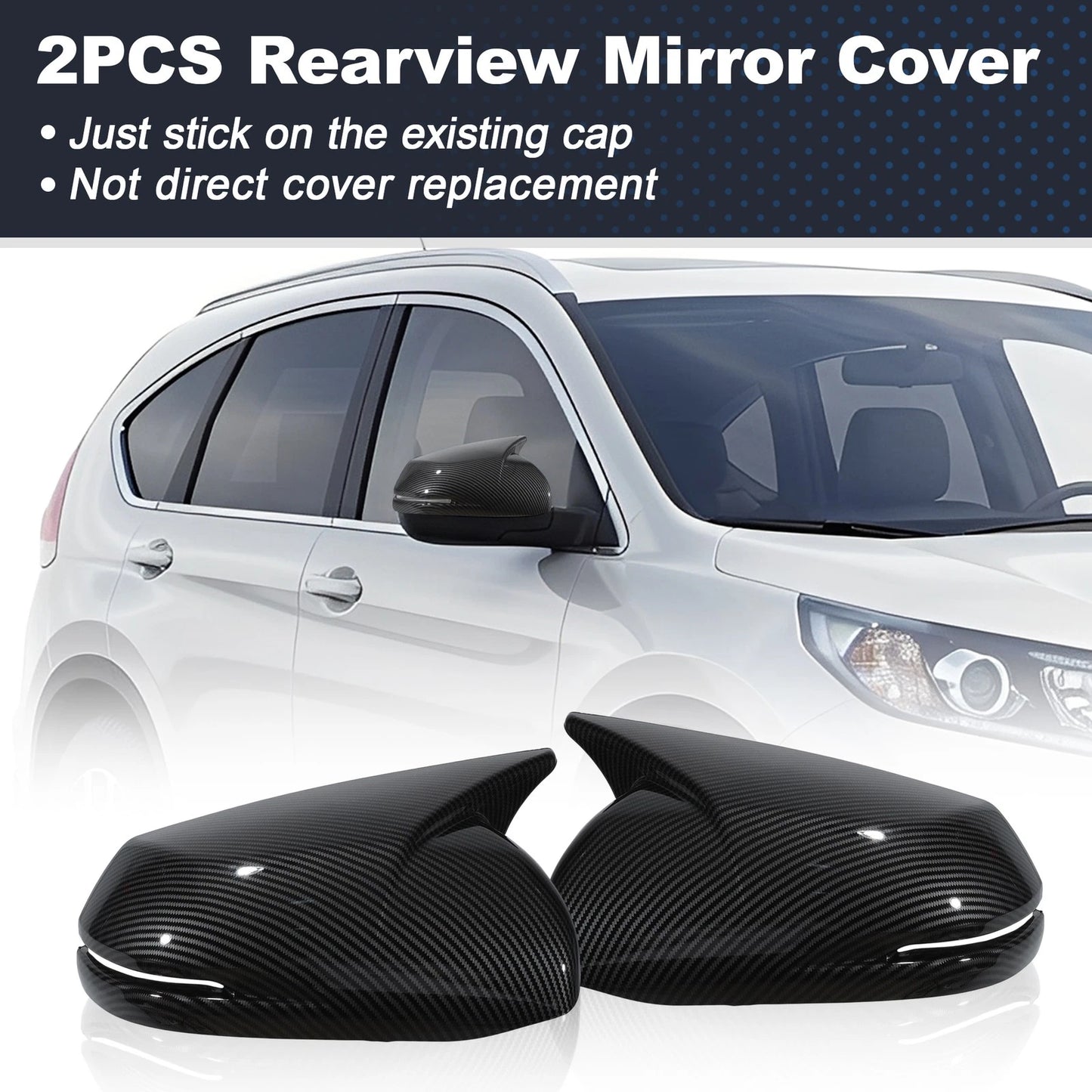 Left Right Ox Horn Rear View Mirror Covers for Honda CR-V (2017-2022)