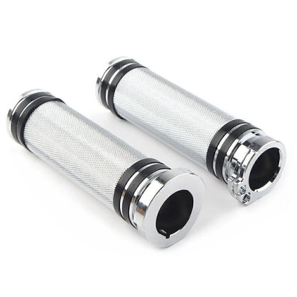 1 Inch Chrome Handlebar Hand Grips for Sportster Dyna Softail Touring V-Rod