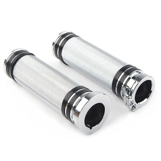 1 Inch Chrome Handlebar Hand Grips for Sportster Dyna Softail Touring V-Rod