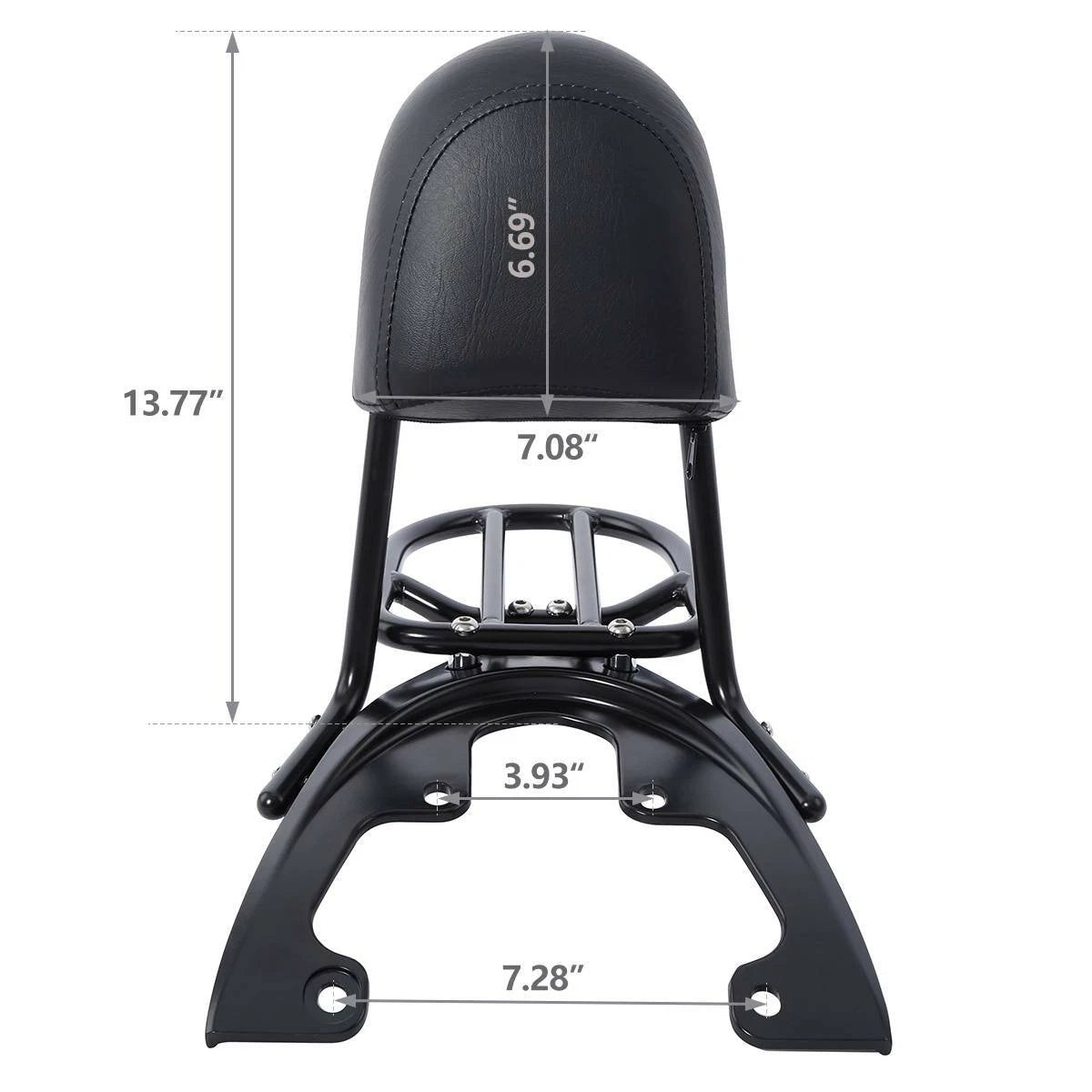 Black Sissy Bar Backrest Baseplate for Harley V-Rod Night Rod Special (07-11)