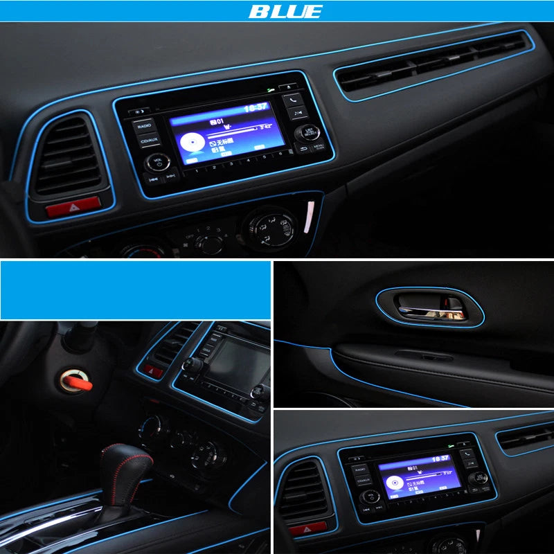 Blue 16ft Car Interior Edge Crack Moulding Trim for Auto Decor