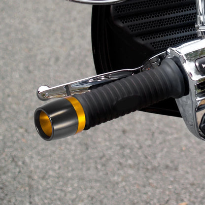 2 x 18mm Handlebar End Caps Plug CNC Aluminum Alloy for Motorcycle Gold Tone