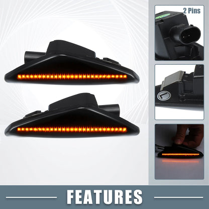 LED Side Marker Amber Light  for BMW X3 (2011-2014) Black Lens