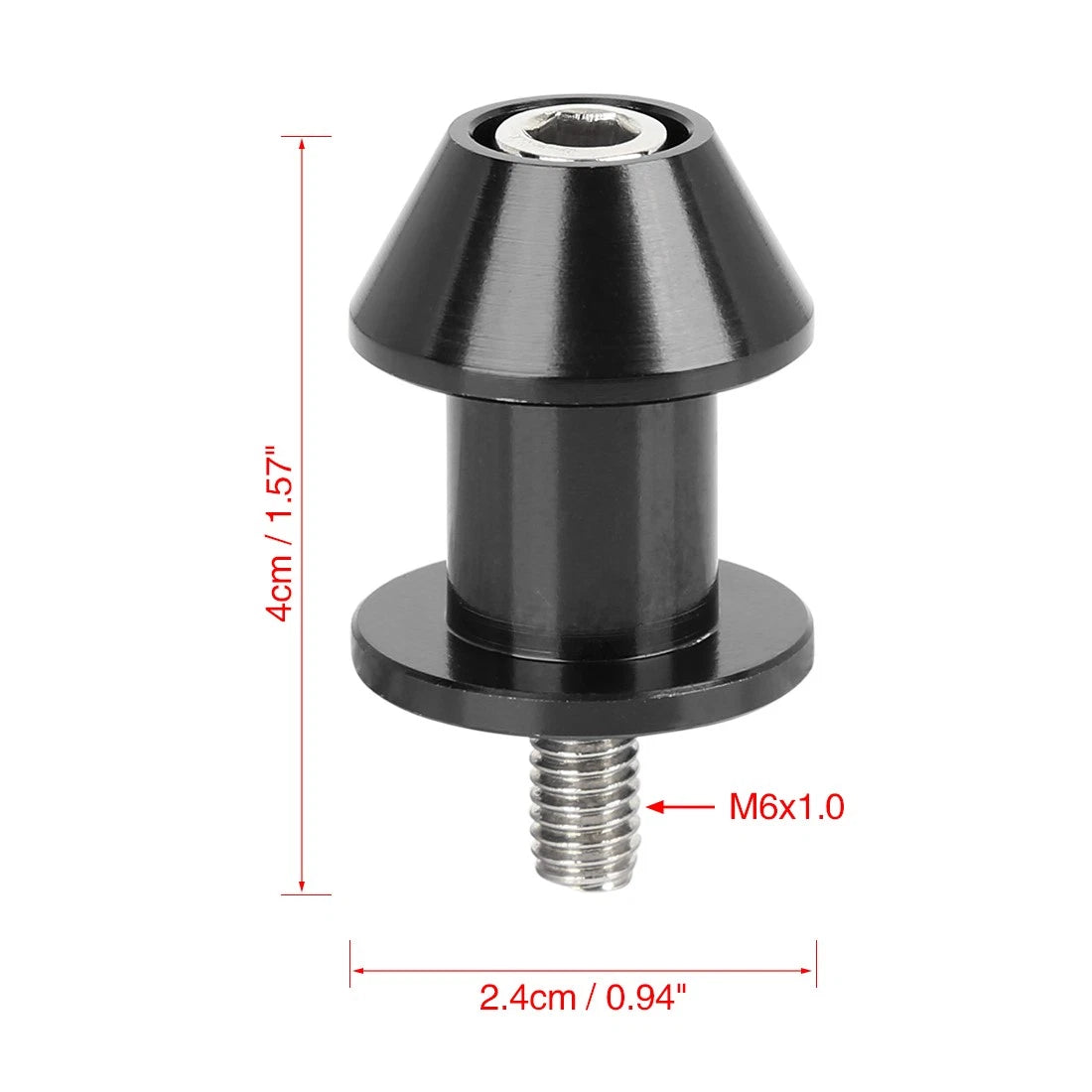 M6x1.0 Motorcycle CNC Swingarm Sliders Spools Bobbins Frame Screw Black