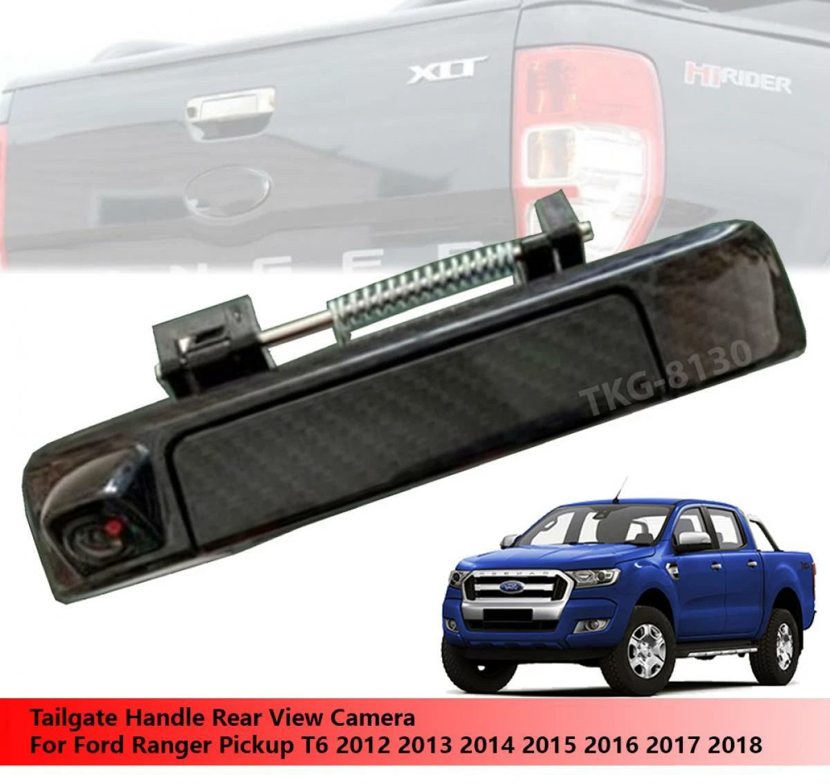 Carbon Tailgate Handle Rear View Camera for Ford Ranger T6 (2012-2018)
