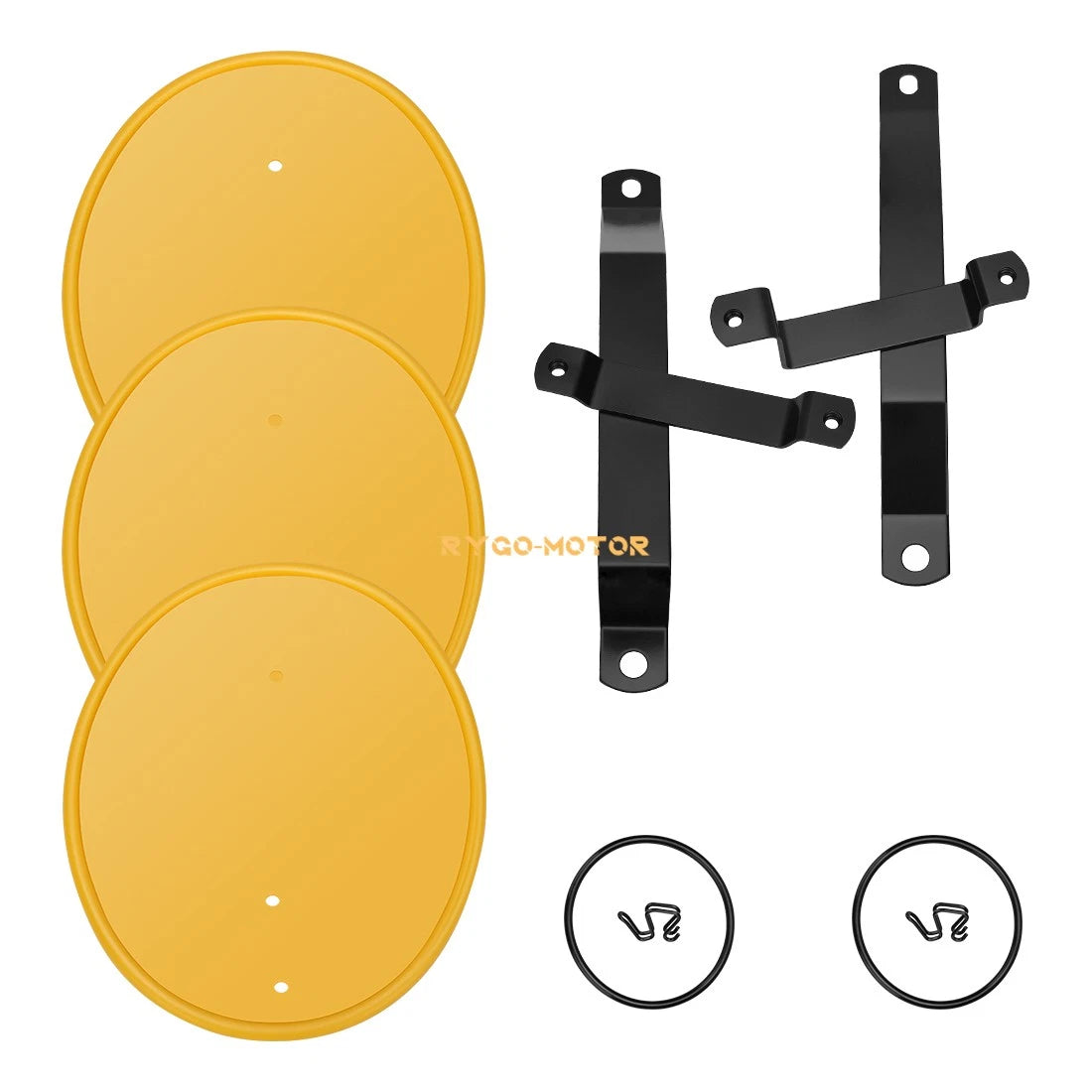 3 Yellow Number Plates with Brackets Left Right for Honda Z50 Z50R (1979–1987)