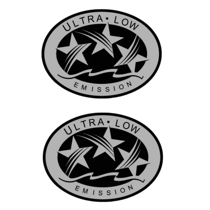 Ultra Low Emission 3 Star California DOT Outboard Graphic Sticker Decal Silver