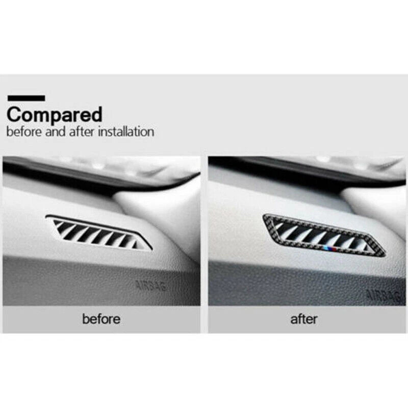 Carbon Fiber Dashboard Air Vent Outlet Frame Cover for BMW E90 E92 (2007-2013)