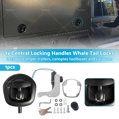 Central Locking Handles 1x Power Operated Black Whale Tail Locks for Car