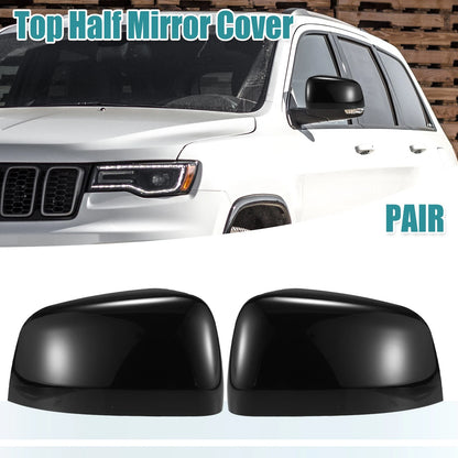 Gloss Black Top Half Mirror Covers for Jeep Grand Cherokee (2011-2019)