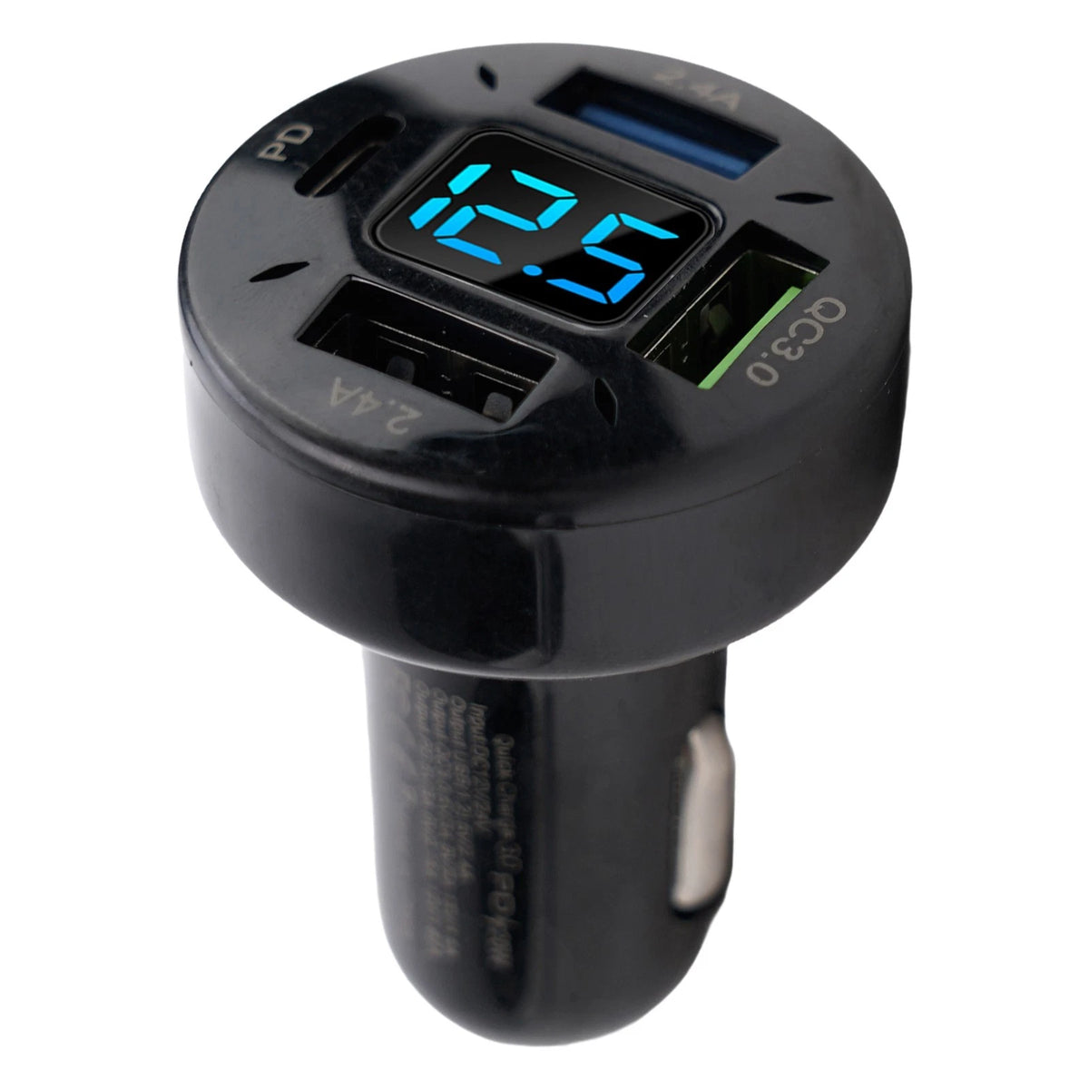 Car Charger Voltage Monitoring Aluminum Alloy PC Input 12-24V