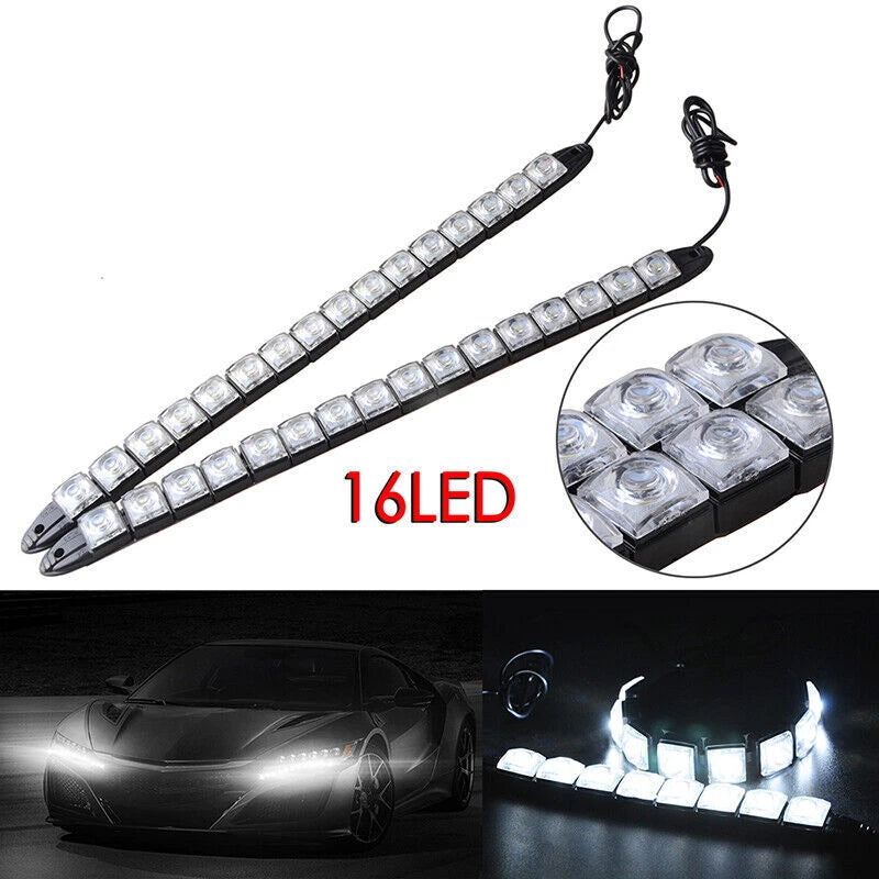 2 x 16-LED Fog Daytime Running Lights for Car DC 12V - Universal Fit