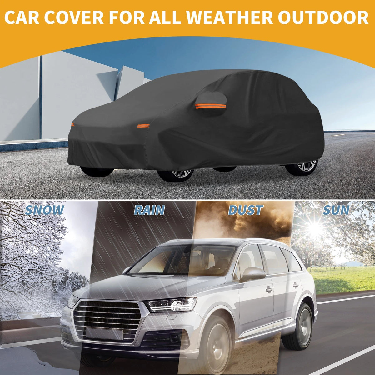 Waterproof Car Cover for Peugeot 208 Black (190T-PU) (2012-2023)