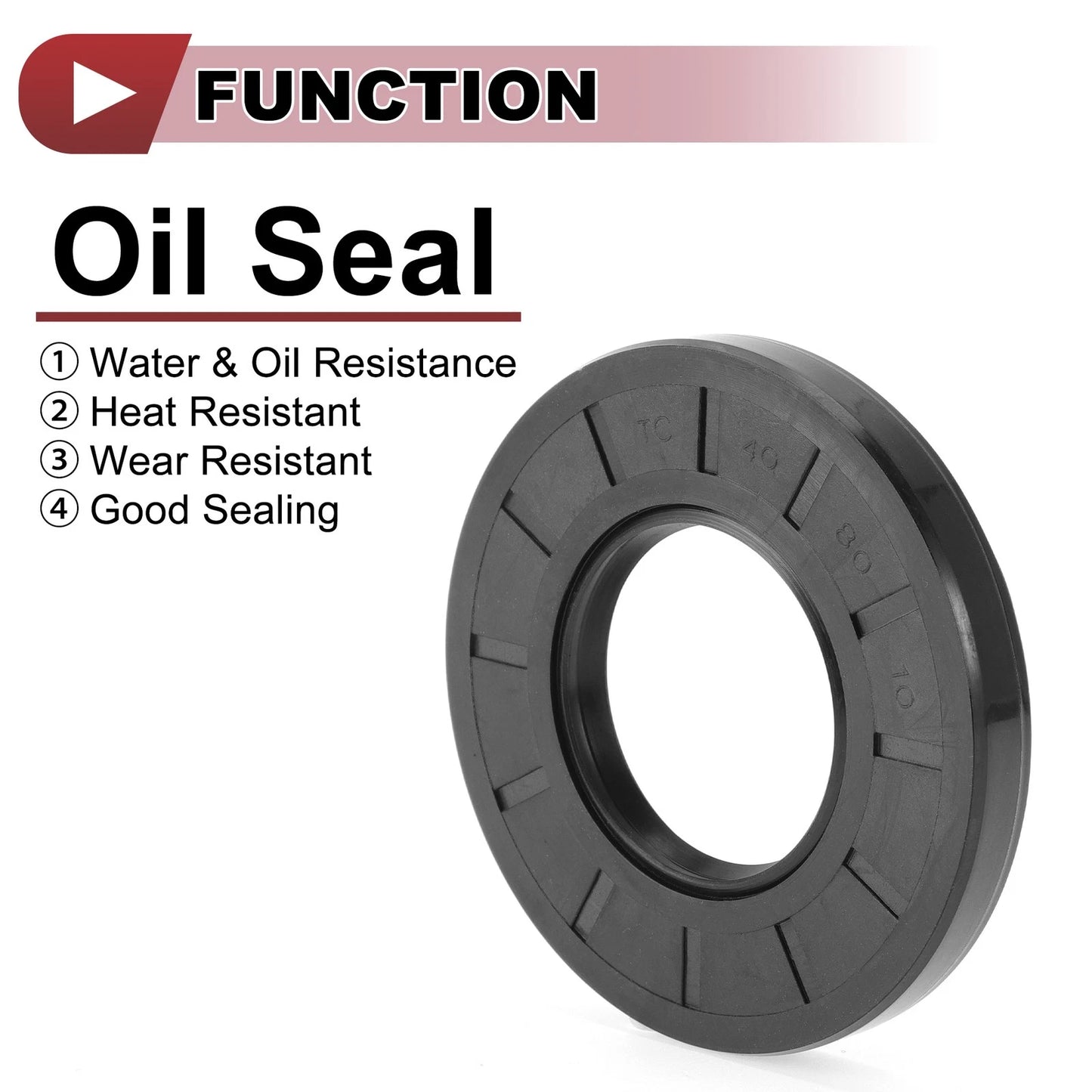 Rotary Shaft Seal 40x80x10mm 5 pcs Nitrile 70 Durometer Rubber for Make Model