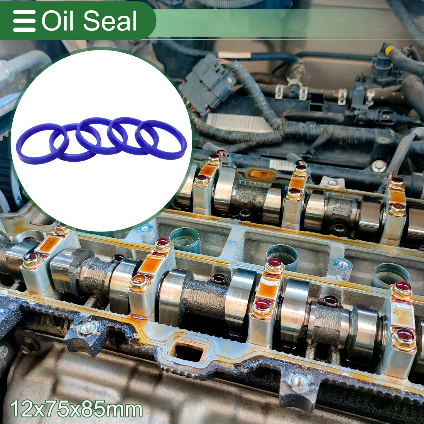 Oil Seal 75x85x12mm TPU High Pressure Blue 5 Pcs
