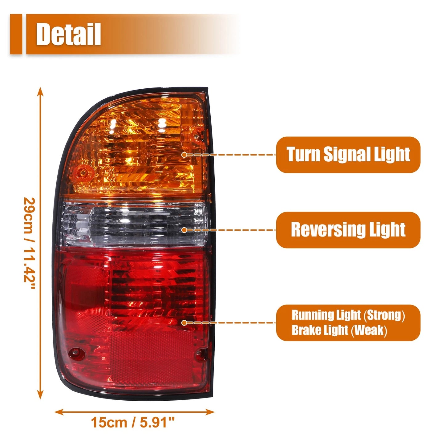Left Right Tail Light Lamp for Toyota Tacoma (2001-2004) 1 Pair