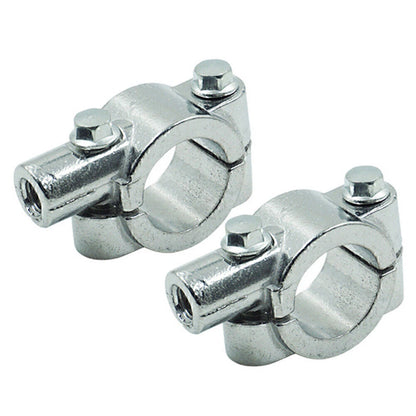 25MM M8 Motorcycle Silver Handlebar Mirror Mount Clamp Adaptor