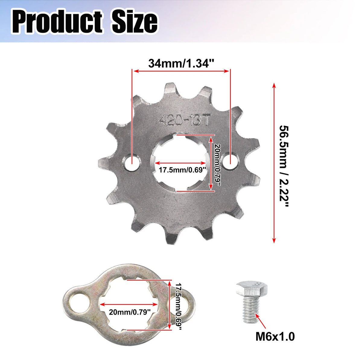 420 13T 20mm Front Engine Sprocket for Dirt Bike Mini Bike
