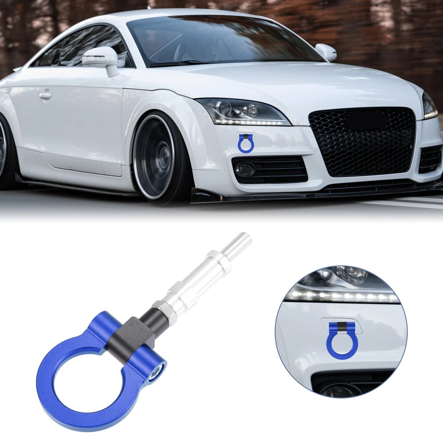 Blue Front Bumper Tow Hook Trailer Ring Eye for Honda Fit S2000 Acura TL
