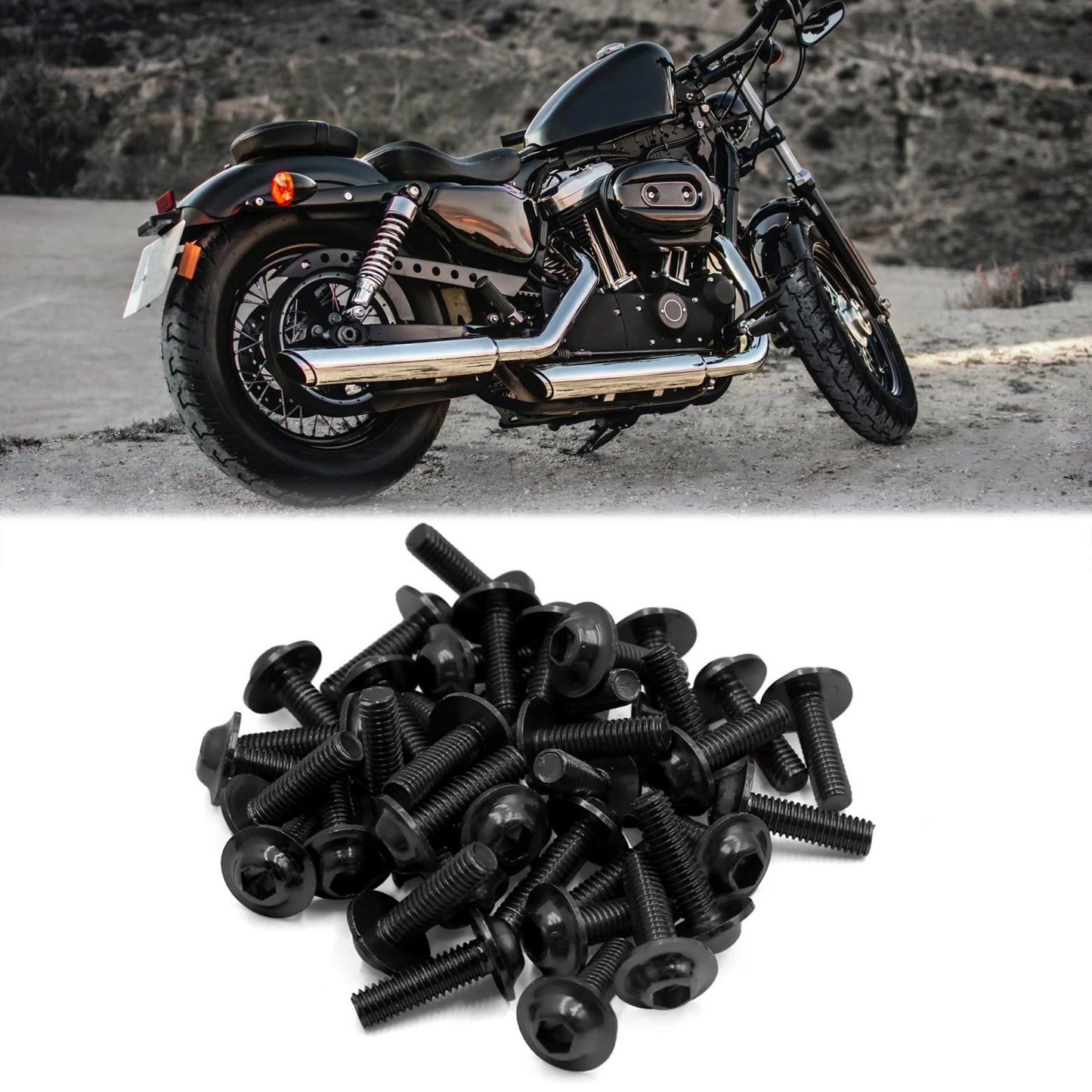 40pcs M6 Hex Socket Head Bolts Screws for Motorcycle