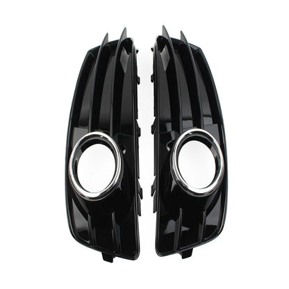 Front Bumper Fog Light Grille Covers with Chrome Ring for Audi A3 (09-12)