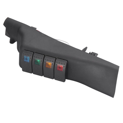 Interior Left A Pillar Switch Pod Panel with 4 Rocker Switches for Jeep Wrangler